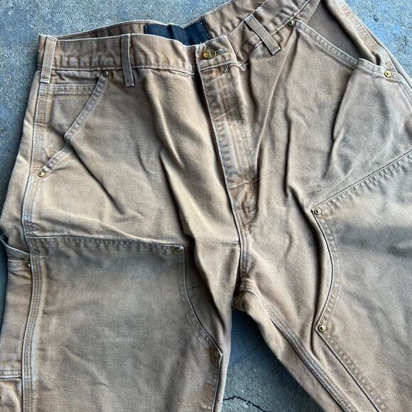 Vintage carhartt brown double knee work wear carpenter pants - Picture 4 of 9